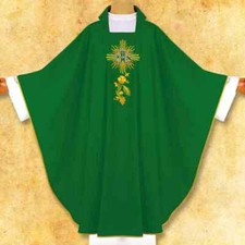 Chasuble brodée "Dominium" rouge