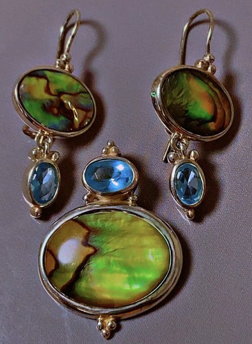 Parure pendentif boucles - parure,