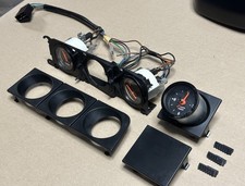 Volvo 240 242 245 OEM Triple 3 Gauge Pod Cluster Bezel Turbo, Voltage & Clock