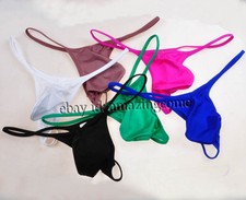 Men's Spandex Bulge Pouch Tanga Underwear Elastic Swim Micro Thong String T-Back