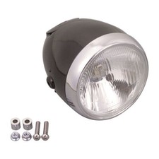 Phare Vintage 5 3/4" Noir, Pour Harley-Davidson Avec Marquage E