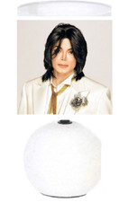 Lampe de chevet céramique blanche. Personnage Michael Jackson 