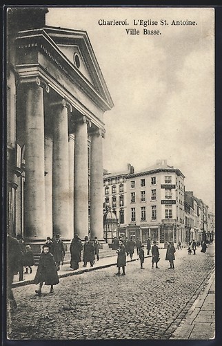 Cpa charleroi eglise - cpa, charleroi,