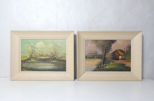 Paire tableaux huile sur - de,