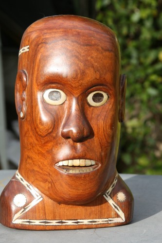 Sculpture bois statue - statue, tête