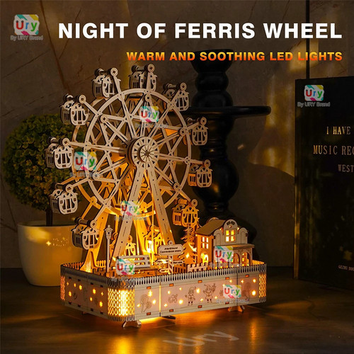 Puzzles bois led rotatif - puzzles, en
