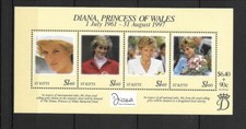 ST KITTS BLOC FEUILLET NEUF DIANA PRINCESSE DE GALLES