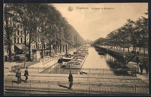 Cpa charleroi canal - charleroi,,