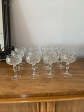 12 verres à vin cristal taillé collection vintage