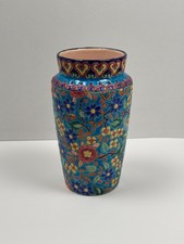 Ancien Vase  Tronconique en Emaux de Longwy