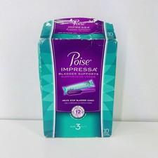 Poise Impressa Incontinence Bladder Control Support 10ct Sz 3 EXP 2020 OPEN READ