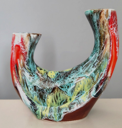 Vase double signé vallauris - double,