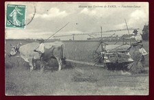 Old postcard 75 Moisson in the vicinity of Paris. Reaper-Lieuse. rare postcard
