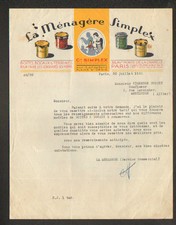 PARIS (XVIII°) FACTORY of BOXES JARS TERRINES for CANNED "Cie SIMPLEX" 1932