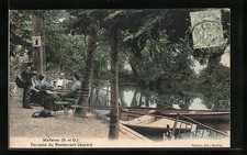 Old postcard Mandres, Terrasse du Restaurant Jaspard 