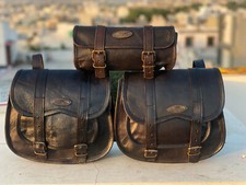 Sacoche En Cuir Noir Pour Moto