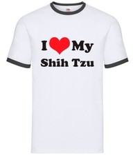 Amour Shih Tzu - Hommes Contraste - Chien Chiot Animal de Compagnie Propriétaire