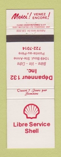 Matchbook cover shell oil - cover,