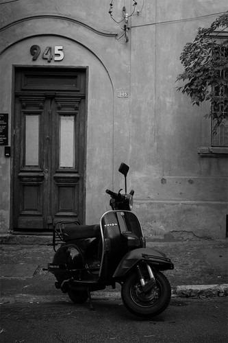 Vespa motor scooter black - vespa,