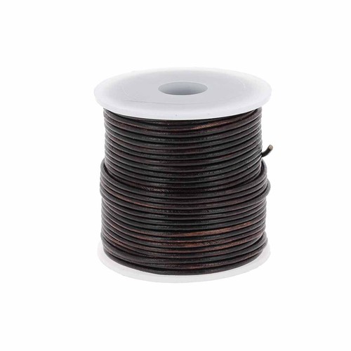 Lacet cuir teinté rond - lacet,
