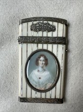 Antique Gilt Silver Etai Souvenir d’amitie Aide Memoire In Card Case