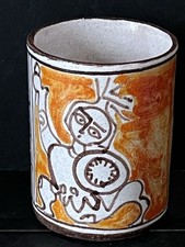 Vallauris-Ceramic-VINTAGE-DESIGN 50-60ERA CAPRON PICASSO CUP ROLLER VASE