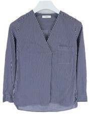 SUISTUDIO Blanche Blouse Women's (EU) 34 Pinstriped Button Up Long Sleeve V Neck