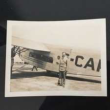 Photo Ancienne Avion Trimoteur Piloté Par Lindbergh Chutes Niagara Daté 1929