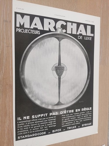Publicité 1931 marchal - publicité,