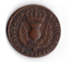1678 Charles II Scottish Bawbee Obv - Slightly Overstruck. S5628. 6g 25mm. CG