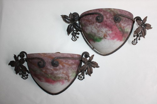 Paire appliques signé - d'appliques,