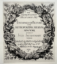Metropolitan Museum New York JULES JACQUEMART Gravure EAU FORTE Page Titre 1871