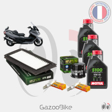 Pack Vidange Filtre à Air/Huile Bougies + Huile Suzuki AN 650 Burgman 2002-2018
