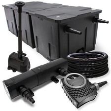 Kit de Filtration de Bassin Bio Filtre 90000l 36W UV Pompe Fontaine Tuyau