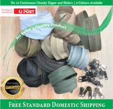 Heavy Duty Chunky Teeth Zip Tent Canopies Marine Continuous Covers No 10 Zipper