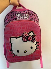 HELLO KITTY Pink Backpack Bag Knap Sack Camo Cover Leopard Print Sanrio Kawaii