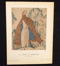 Vintage French 1920s Bon Ton Du Gazette Pochoir Print Pierre Mourgue Visite