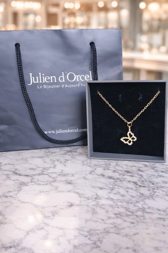 Collier papillon diamants - collier,