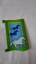 PLAYMOBIL  CENTRE EQUESTRE -drapeau chevaux, vert  4190, TBe