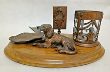 Stunning Antique Brass Bronze Tobacco Kit and Office Closet? and wood