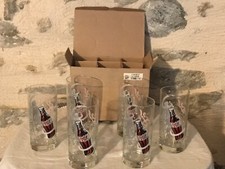 Série de 6 verres tubes publicitaire Coca-Cola, décor « festif »