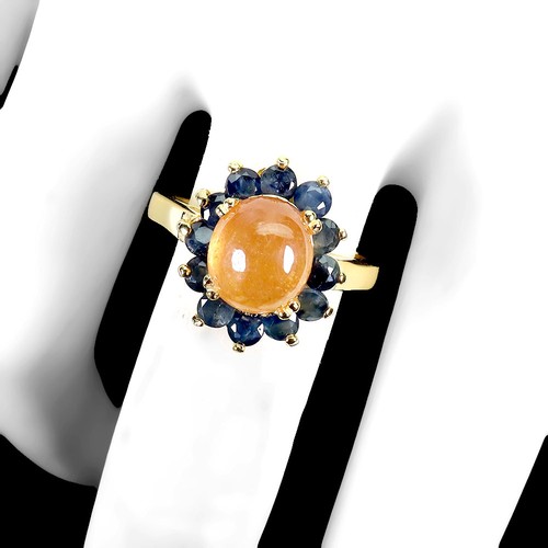Bague gemme saphir jaune ovale - jaune,