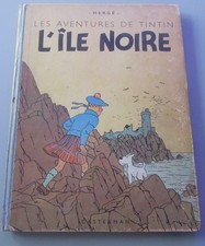 TINTIN HERGE L'ILE NOIRE B1 1946 PAPIER EPAIS CASTERMAN BON ETAT
