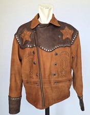 Harley Davidson Men's Genuine Leather Jacket Brown XL VTG motorcycle vrai cuire