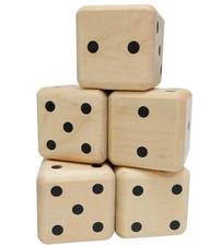 5 X Géant 6cm Dé 60mm Grand Bois Die's Jardin Board Chiffres Jeu Poker Dé