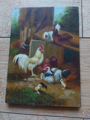 Tableau huile sur - sur, bois
