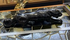 Ceramic Black Panther Statue Art Deco Vintage MCM Figurine Royal Haeger? 47cm