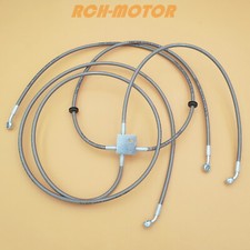 Front Braided Brake Hose Line For Arctic Cat 400 450 500 550 650 700 1000 XT TRV