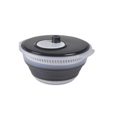 , Essoreuse à Salade Rétractable Plastique 28 x 30 x 15 cm Blanc/Anthracite