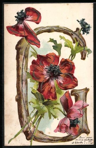 Carte postale lettre et - lettre, g